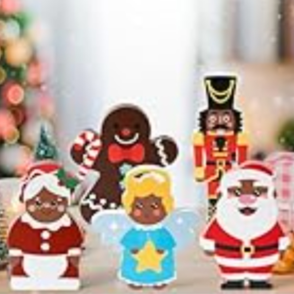 K1 5 Piece Wood Christmas Table Decor NWT